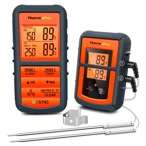 ThermoPro TP08 500FT Wireless Meat Thermometer for Grilling Smoker BBQ Grill Oven Thermometer with Dual Probe Kitchen Cooking Food Thermometer