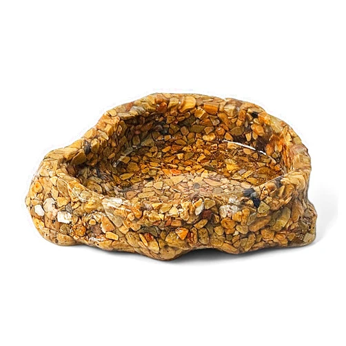 PTHFTAF Water Dish for Amphibians，Reptile Food and Water Rock Bowls，Terrarium Decor for Reptiles and Other Little Critters，Terrarium Bowls Small Size
