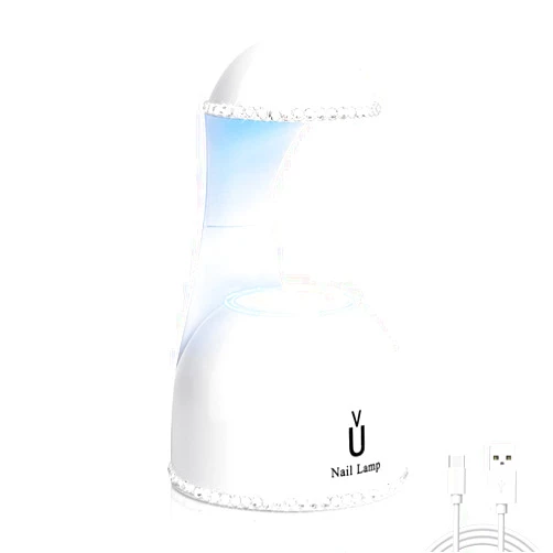 Kepma UV Led Nail Lamp Mini Smart Touch uv Light for Nails Tips Gel Glue Gel Nail Polish Polygel Gel x Nail Glue (White)