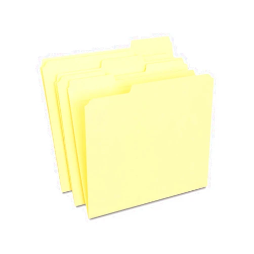 HiTouch Business Services HiTouch TR508903 Reinforced File Folder, 1/3 Cut, Letter Size, Yellow, 100/Box