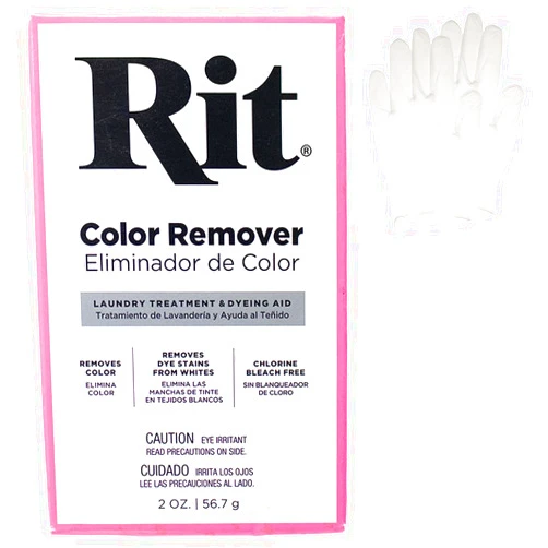 Craft County All Purpose Concentrated Rit Dye Powder Single Pack with Plastic Gloves for Clothing, Décor, and Crafts – Color Remover