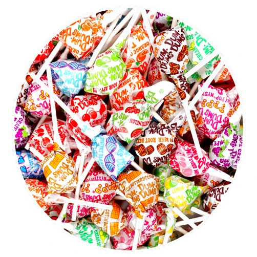 The Hampton Popcorn Company DUM DUMS Original Mix Lollipops, 2 lb Bag (120 Pieces Approx.), Gluten Free Hard Candy, Assorted Flavors, Individually Wrapped Lollipops, The Hampton Popcorn & Candy Company
