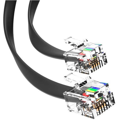 G-PLUG 3FT RJ11 Cable Phone Cord for Landline & Telephone Cord for RJ11 to RJ11 Devices – Smooth, Clear Connections & Optimum Quality – Durable Phone Cable with 4 Gold-Plated Contact Pins (Black)