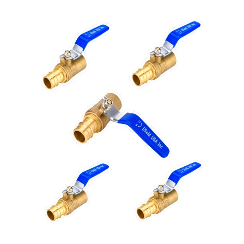 EFIELD 5-Pack EFIELD 3/4-Inch Pex-A Expansion X 3/4-Inch Sweat Full Port Brass Ball Valves For Pex and Copper Tube Connection, LF