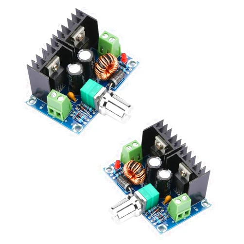 MOPFOL 2Pcs XL4016E1 DC-DC Step Down Converter – 4-40V to 1.25-36V 8A Adjustable Voltage Regulator Module with PWM Overcurrent Protection