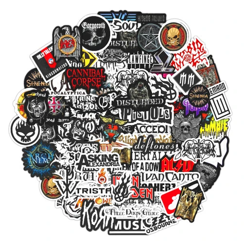 BulbaCraft 83 Pcs Legendary Rock Band Stickers – Heavy Metal Laptop Decals - Vinyl Band Stickers for Adults, Rock Stickers and Decals, Guitar Stickers, Rock Music Stickers, Heavy Metal Gifts for Men