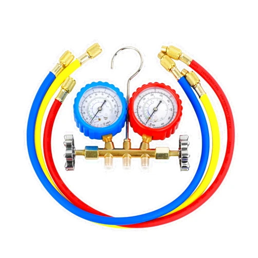 Wisepick R290 and R600A Manifold Gauge Set 3 Way HVAC Air Conditioning Diagnostic Tool Kit with 24 inch Hoses