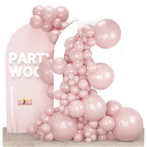 PartyWoo Cavern Pink Balloons, 140 pcs Boho Pink Balloons Different Sizes Pack of 18 Inch 12 Inch 10 Inch 5 Inch Dusty Pink Balloons for Balloon Garland or Balloon Arch as Party Decorations, Pink-F54
