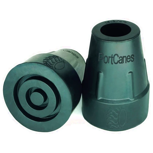 PortCanes Cane Tips Replacement Walking Cane Tips Rubber Foot Pad for 3/4 Inch Walking Canes 100% Natural Rubber (Pack of 2, Black)