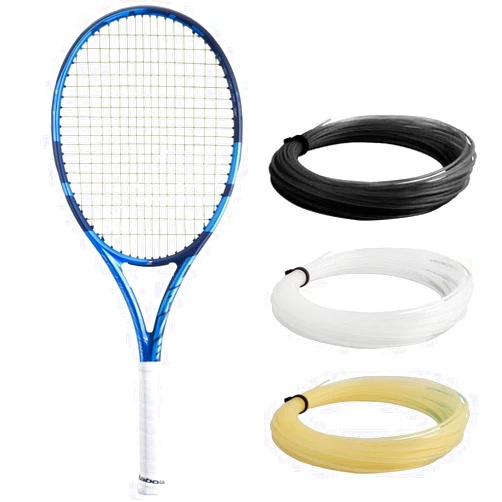Babolat Pure Drive Lite Tennis Racquet - Strung with 16g White Syn Gut at Mid-Range Tension (4 1/8