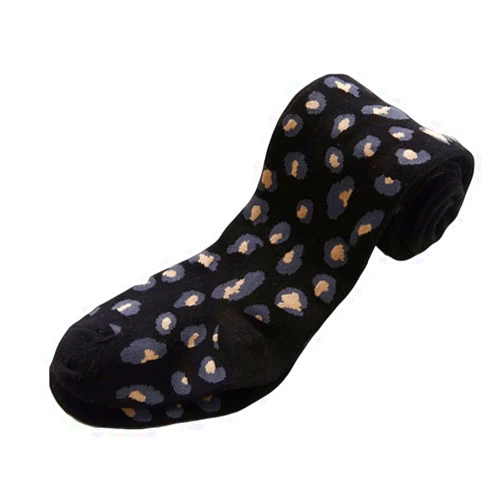 Patgoal Ruipunuosi Baby Girls Leopard Tights Thick Knit Leggings Stockings Cotton Pantyhose Kids Toddlers Socks Trousers, Black, M / 4-7Y