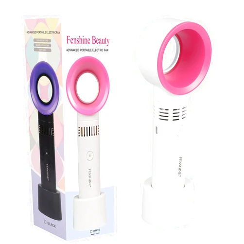 fenshine Portable USB Rechargeable Mini Fan Eyelash Fan Dryer Bladeless Handheld Fan for Eyelash Extension, Air Conditioning Blower for Essential Eyelash Extension Supplies (White 02)