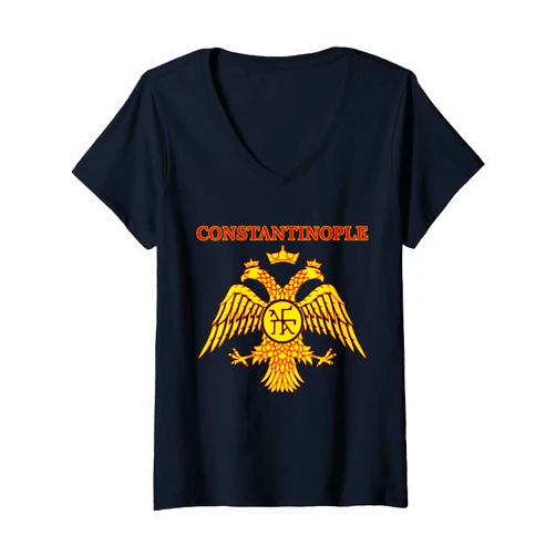 Agema Apparel Womens Constantinople Eastern Roman Empire V-Neck T-Shirt