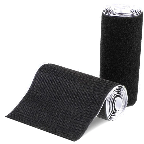 Waydress Hook and Loop Tape Double Sided Hook and Loop Tape with Adhesive Back Fastener Strip Reusable Double Side Hook Roll Sticky Glue Nylon Patch, Black (6 Inch Width 3 Yard Length)