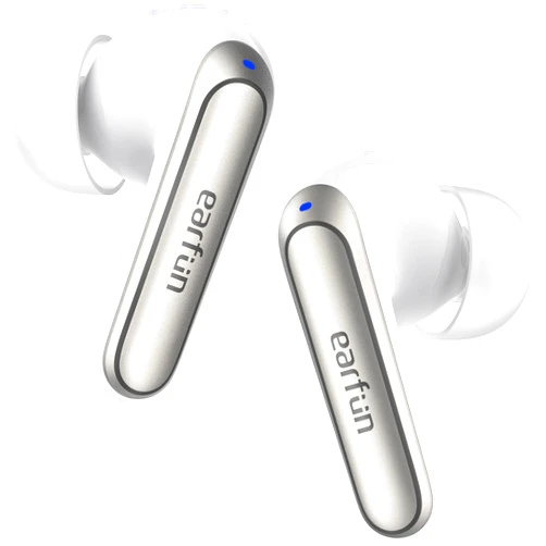 EarFun Air 2 NC Wireless Earbuds, Adaptive Hybrid Noise Cancelling Earbuds, 6 Mics AI ENC Call, Hi-Res Sound, 40H Playtime, Bluetooth 5.3, LDAC, Multipoint Connection, Wireless Charge, White