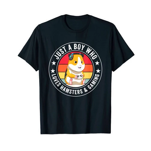 Hamster Video Gamer Quotes Retro Gaming Apparel Hamster Gamer Kawaii Gaming Anime Apparel for Boys Girls T-Shirt