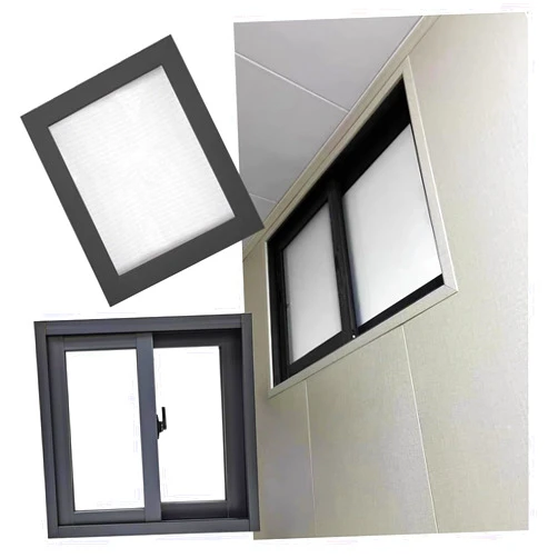 Goiwizz Black Basement window,Sliding Windows for Chicken coops,Basement,Sheds,Bathroom,Kitchen,Playhouse,Little Horizontal Replacement Ventilating With Glass and Screen,Flush Mount,Aluminum Frame_85x35cm