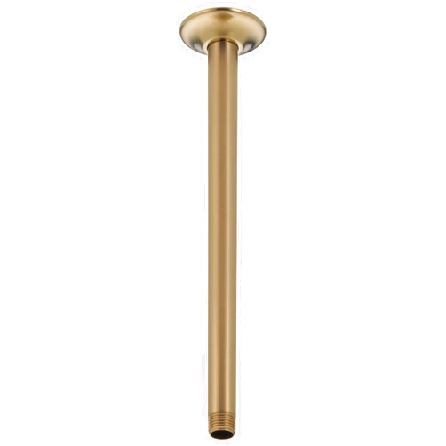 Delta Faucet 14-inch Ceiling Mount Shower Arm and Flange, Gold Straight Shower Arm, Champagne Bronze U4998-CZ