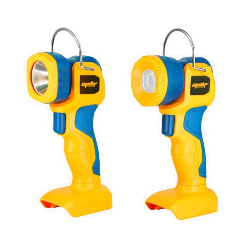 WITLIGHT Mellif LED Work Light, Portable Flashlight for Dewalt 20V Max Battery (NOT Included), 90 Degree Pivoting Head, 110/280 Lumens of Brightness, Cordless, Zoomable, Jobsite (Yellow & Blue, L-Shape)