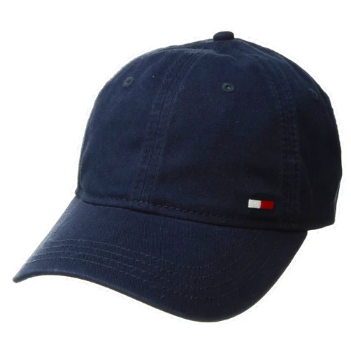 Tommy Hilfiger Men’s Cotton Billy Adjustable Flap Baseball Cap Navy Blazer
