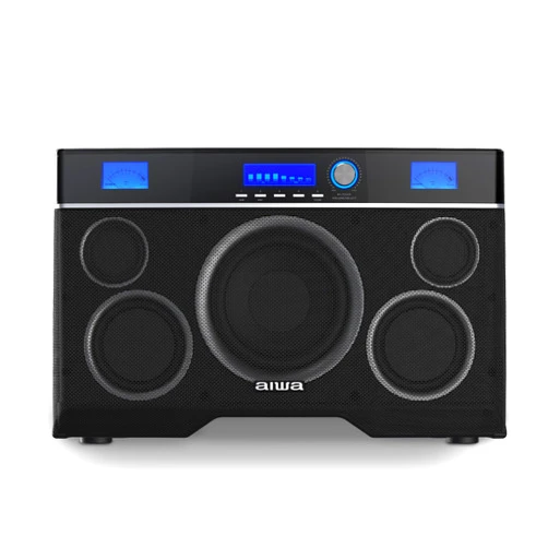 Aiwa Exos-10 Portable Bluetooth Speaker, 200W RMS Power, 6.5” Subwoofer, Deep Bass, Party Sync, Backlit Display, FM/BT/USB/AUX, Remote Control, Carry Strap, Bluetooth V5.0