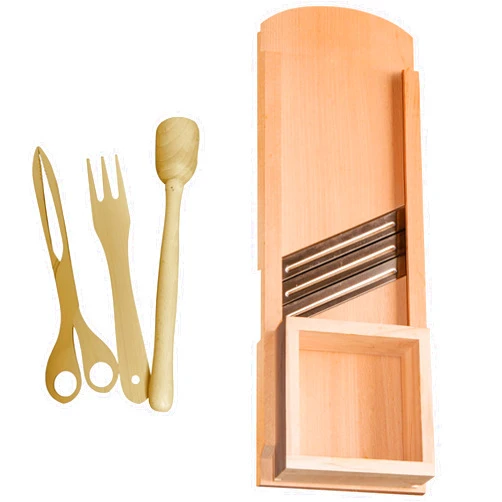CabbageShredder.com Sauerkraut Shredder & Sauerkraut Pounder, Fork, Tongs Bundle