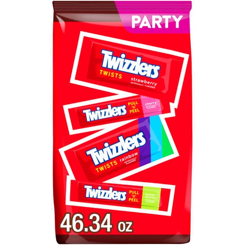 TWIZZLERS Assorted Flavored Licorice Style, Candy Bulk Party Pack, 46.34 oz