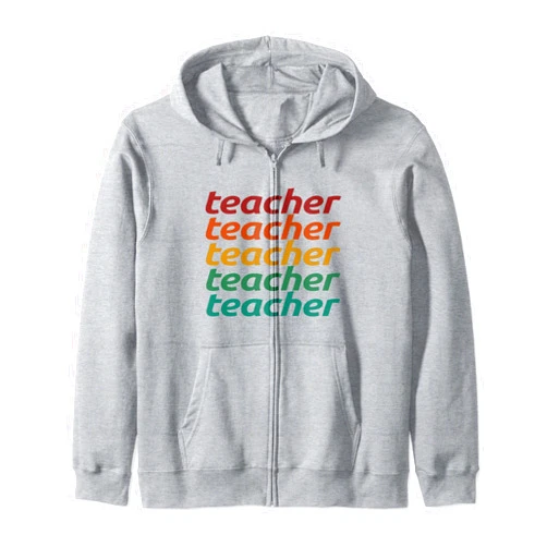 Teacher & Back To School Gifts by Art Like Wow Teacher, Back To School, Teacher Life, Retro Teacher Zip Hoodie