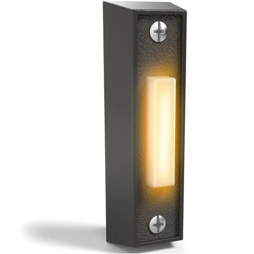 Newhouse Hardware LED Lighted Sturdy Plastic Door Chime Push Button BT4BL Black | Classic Rectangular Lighted Door Bell Button | Replacement Wired Doorbell Button for Most Door Bell Chimes