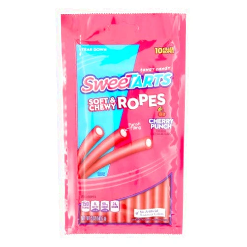 Sweetarts Candy, Soft & Chewy Ropes, Cherry Punch (Pack of 2)