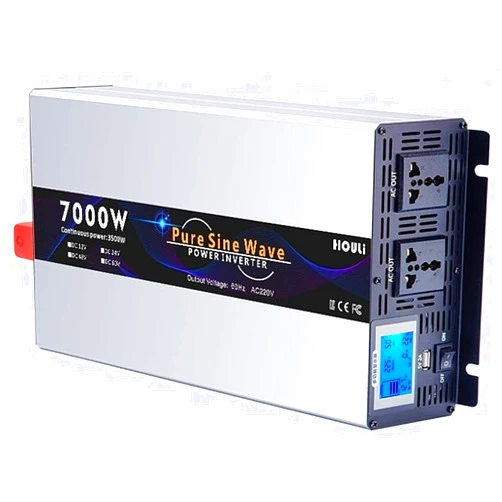 CLPYING 3000W 4000W 5000W 6000W 7000W High Power Pure Sine Inverter Voltage Converter 12V 24V 48V 60V 72V to 110V 220V Car Inverter Home Transformer with Display for Auto Trucks(7000W,72Vto110V)