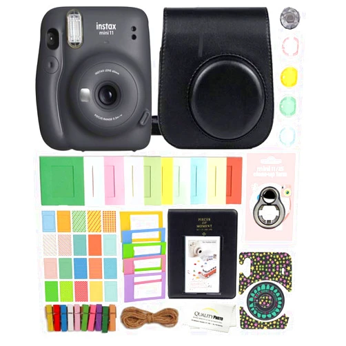 Fujifilm Instax Mini 11 Instant Camera with Case, Album and More Accessory Kit (Charcoal Grey)