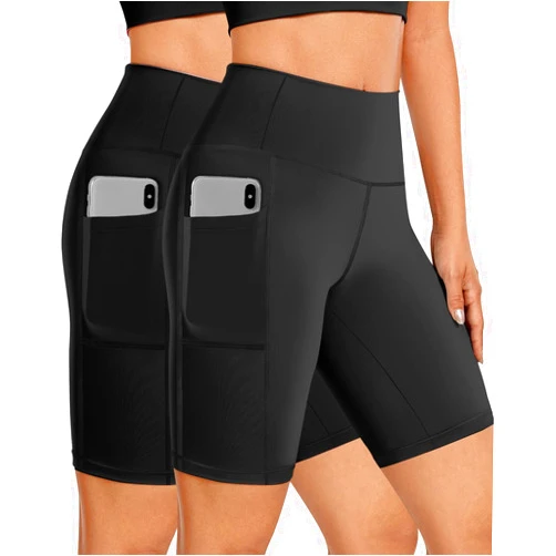Buauty 2/3 Pack Biker Shorts Women Tummy Control with Pocket 8