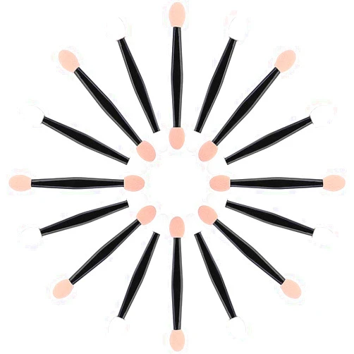 HUPOO 50 PCS Eyeshadow Brush, Disposable Eyeshadow Brush, Dual Sided Eyeshadow Brush, Oval Sponge Tipped Makeup Applicator Tool, Tools & Accessories