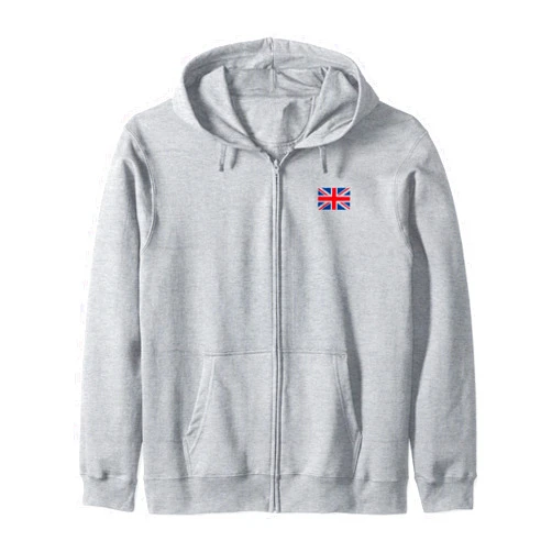 Superdazzle United Kingdom UK T Shirt Women Men | Cool Classy British Union Jack Flag Zip Hoodie