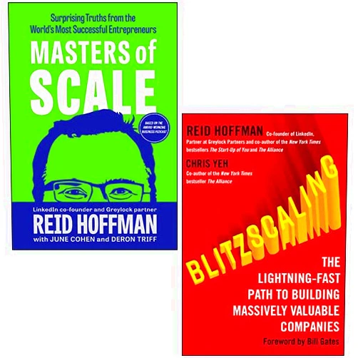 By Reid Hoffman (Author) Masters of Scale By Reid Hoffman, Blitzscaling By Chris Hoffman, Reid and Yeh 2 Books Collection Set