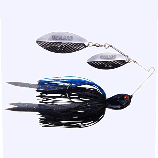 U.S.A. Bass Tackle U.S.A BASS TACKLE Apache Attack Spinnerbait Largemouth Smallmouth Spotted Bass Premium Fishing Bait Handtied Skirt Custom Blades Heavy Duty Hook