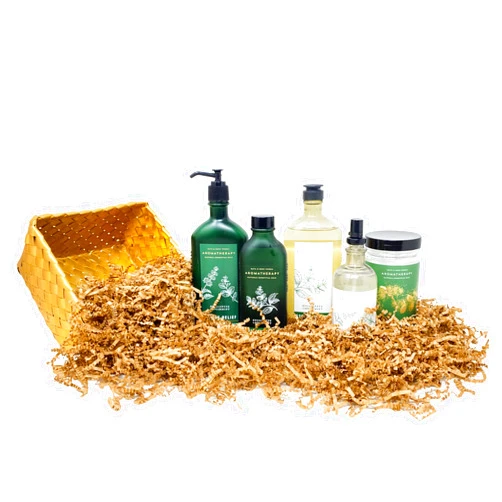 RILLAFUN Bath & Body Works Aromatherapy Stress Relief EUCALYPTUS + SPEARMINT Gold Woven Basket 5 Piece Gift Set - Body Lotion - Body Wash + Foam Bath - Body Oil - Shower Steamers - Essential Oil Mist