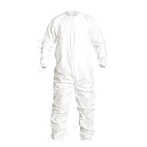 DuPont Tyvek IsoClean IC255B Coverall with Bound Neck, Dolman Sleeve Design and Zipper Closure, White, X-Large (Pack of 25)