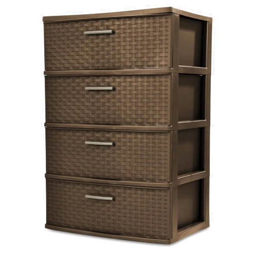 SCULPY Wide Weave Tower Espresso,4 Drawer