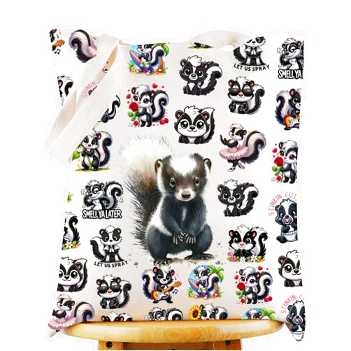 KEYCHIN Ferret Canvas Tote Bag Ferret Themed Gifts Ferret Lover Grocery Bag Ferret Owner Gifts Ferret Mom Shoulder Bag