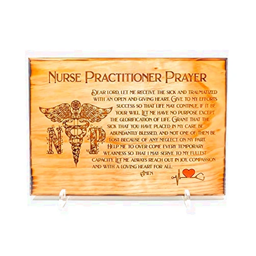 Handmade Delta Pine Woodworks Nurse Practitioner Prayer Plaque | Nursing Plaque | Nurse Graduation Gift | Np Gifts, LPN Gifts | Gift For Caregiver | Nursing Student Gift