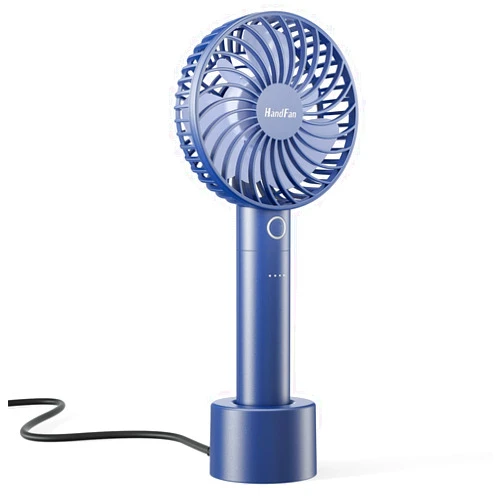 HandFan Mini Handheld Fan with Portable Charger, Rechargeable Personal Hand Fans for Women, Electric Cooling Fan for Desk Beach Makeup Office Travel Outdoors(Royal Blue)