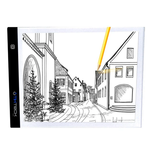Tiktecklab A4 Ultra-Thin Portable LED Light Box Tracer w 3 Level Brightness USB Power Cable Dimmable Brightness Artcraft Tracing Light Pad for Drawing, Sketching, Animation, 5D Diamond Painting (A4)