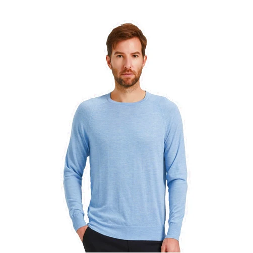 GreenMount Men’s Raglan Long Sleeve 100% Worsted Cashmere Crewneck Sweater for All Seasons