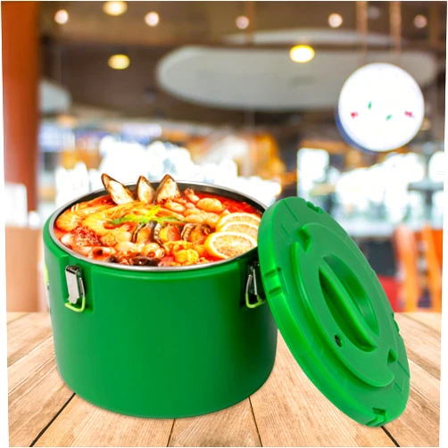 CeRaBuRET 30L/7.93gal Insulated Bucket, Insulated Hot and Cold Container, Portable Stainless Steel Insulated Soup Carrier, Commercial Soup Containers with Groove-Designed Cover for Kitchens, Parties