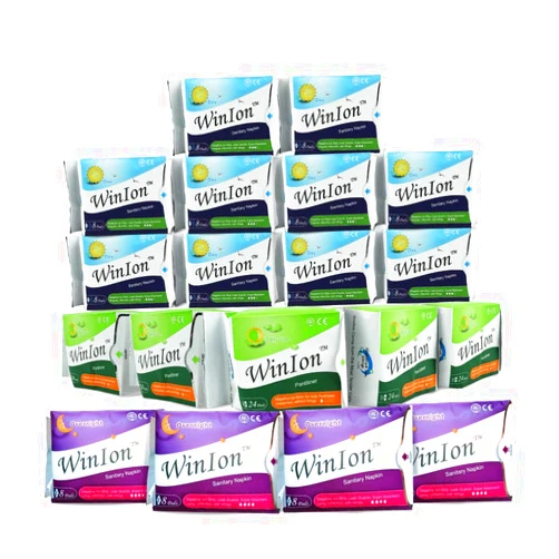 Winalite Winion Dynamic Set Sanitary Napkin 10x Day Use + 5X PantyLiner Pantiliner + 4X Overnight | Negative Ion Strip | Super Absorbent Feminine Menstrual Pads for Women