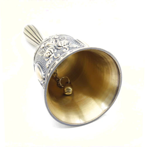 Hordion 2 Inch Small Hand Bell for Adults Seniors, Vintage Customer Service Bell Ornaments, Nurse Call Bell for Elderly Patients at Home, Cat Dinner Bell for Church Wedding Bedside Celebratory (Brass)