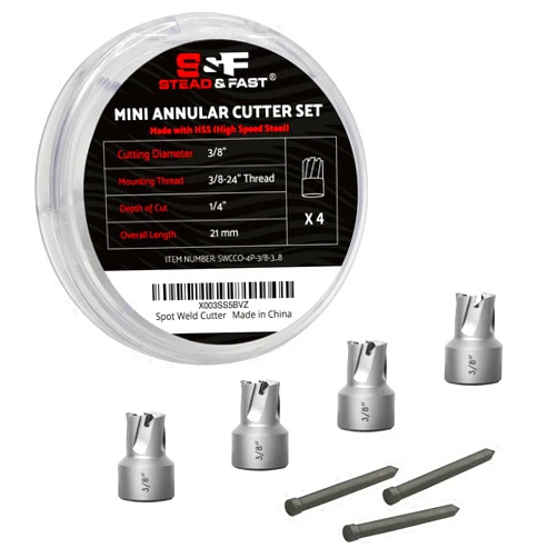 S&F STEAD & FAST Spot Weld Cutter Kit 4-Pack, 3/8
