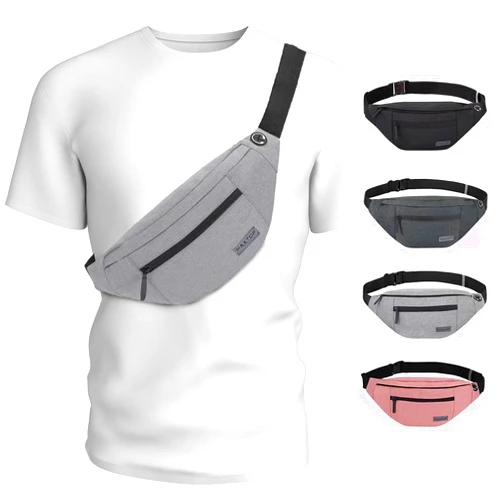 MAXTOP Large Crossbody Fanny Pack with 4-Zipper Pockets,Gifts for Enjoy Sports Festival Workout Traveling Running Casual Hands-Free Wallets Waist Pack Phone Bag Fits All Phones